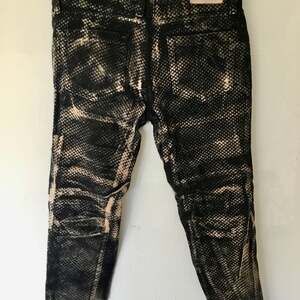 Golden Denim Black and cream Snake Print Skinny Jeans 98% cotton made in USA